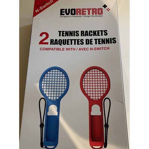 Evoretro 2 Pack Tennis Racket Attachment For Nintendo Switch NEW - Picture 2 of 7